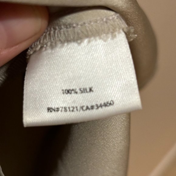 Eileen Fisher Silk V-Neck Tank Top - Medium, Champagne Gold - Picture 5 of 7